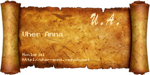 Uher Anna névjegykártya